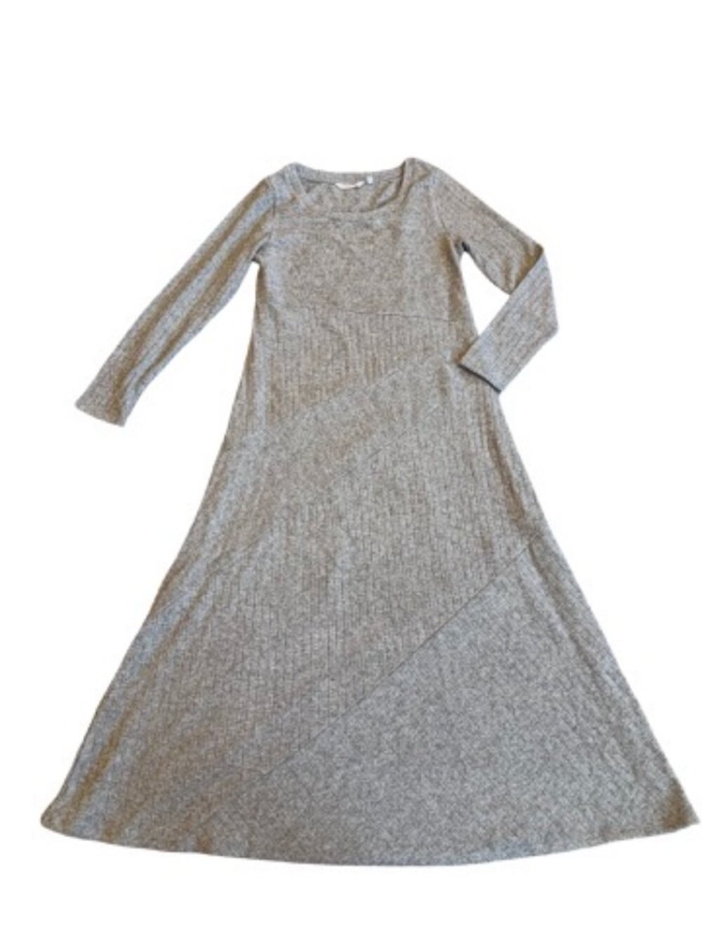 Soft Surroundings Beige Ribbed Knit Sweater Dress Long Sleeve Midi Medium Womens